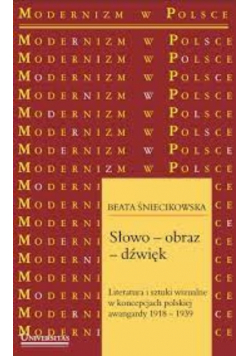 Słowo obraz dźwięk Literatura i sztuki wizualne w koncepcji polskiej awangardy 1918 1939
