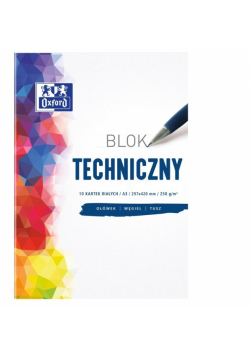 Blok techniczny A3/10K 250G biały (10szt) OXFORD
