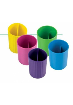 Pojemnik na długopisy okrągły plastikowy MIX