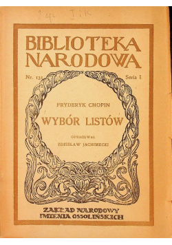 Chopin Wybór listów 1949 r.