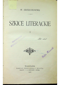Zdziechowski Szkice literackie 1900 r.