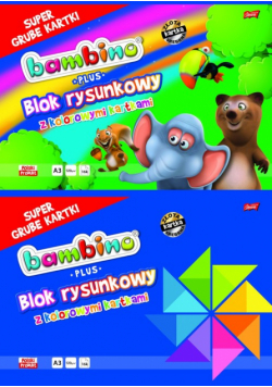 Blok rysunkowy A3 Bambino z kolorowymi kartkami 16 kartek 10 sztuk mix