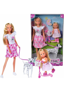 Steffi i Evi na spacerze z psem