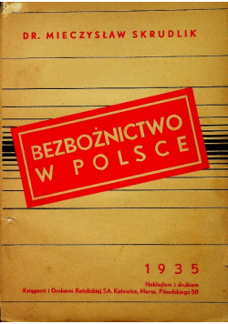 Bezbożnictwo w Polsce 1935 r.