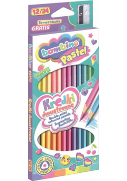 Kredki dwustronne trójkątne Bambino Pastel 12 sztuk/24 kolory
