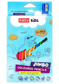 Kredki Jumbo trójkątne 13 kolorów EASY