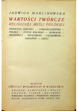 Wartości twórcze religijnej myśli polskiej 1922 r.