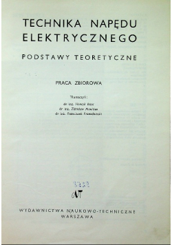 Technika napędu elektrycznego Podstawy teoretyczne