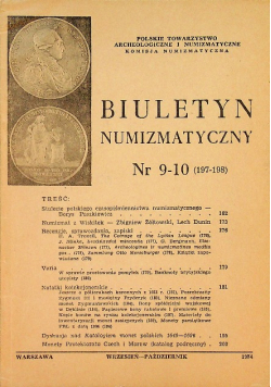 Biuletyn numizmatyczny 9 - 10 / 1984