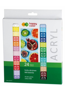Farby akrylowe 12ml 24 kolory HAPPY COLOR