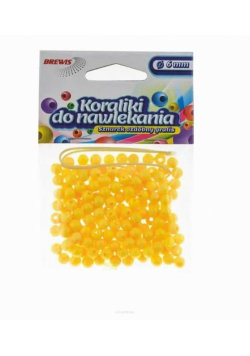 Koraliki do nawlekania żółte + sznurek 6mm 16g