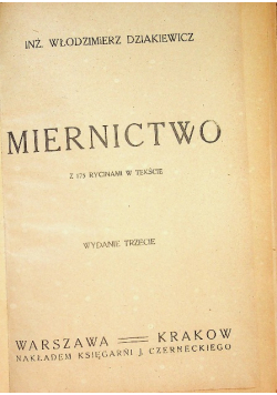 Miernictwo 1920 r.