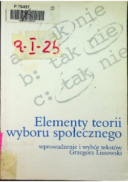Elementy teorii wyboru społecznego