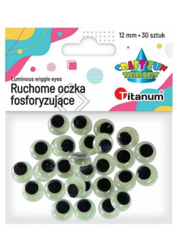 Oczy Fosforyzujące bez rzęs 12mm 30szt