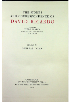 The works and correspondence of David Ricardo