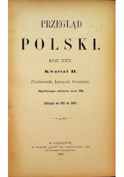 Przegląd Polski Rok XXV Kwartał II 1890 r.