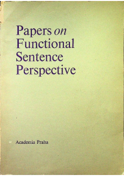 Papers on Functional Sentence Perspective