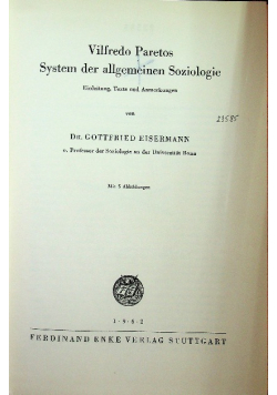 Vilfredo paretos system der allgemeinen soziologie