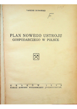 Plan nowego ustroju gospodarczego w Polsce 1935 r.