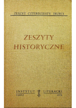 Zeszyty historyczne nr 43 / 1978