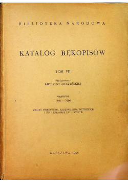 Katalog rękopisów tom VII
