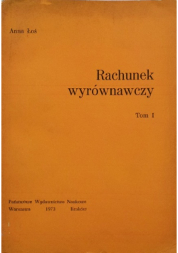 Rachunek wyrównawczy Tom 1