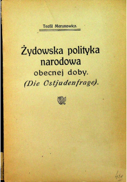 Żydowska polityka narodowa obecnej doby 1917 r.