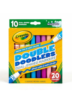 Flamastry dwustronne zmywalne 20 kolorów CRAYOLA
