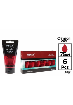 Farba akrylowa czerwień karmazynowa 75ml (6szt)