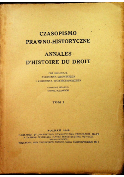 Czasopismo prawno-historyczne tom I 1948 r.