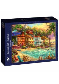 Puzzle 2000 Kolorowe domki na plaży