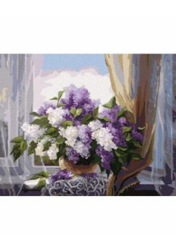 Malowanie po numerach - Lilie przy oknie 40x50cm