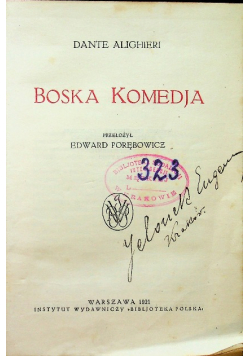 Boska komedja 1921 r.