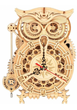 Puzzle drewniane Model 3D Zegar Sowa