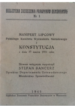 Manifest lipcowy Polskiego Komitetu Wyzwolenia Narodowego i konstytucja