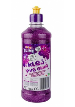 Klej brokatowy fiolet PVA 500ml TUBAN