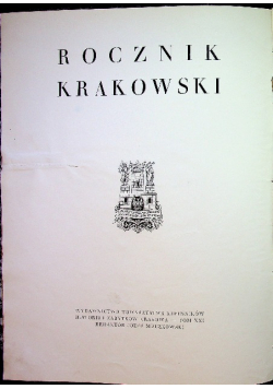 Rocznik Krakowski tom XXI Hans Suess z Kulmbachu 1927r.