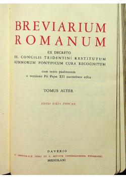 Breviarium Romanum Tomus Alter