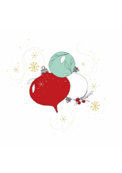 Karnet Swarovski kwadrat CL3201 Święta Bombki