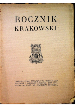 Rocznik krakowski Tom XVIII 1917 r.
