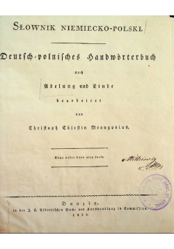 Słownik niemiecko - polski 1823 r.