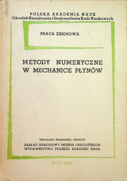 Metody numeryczne w mechanice płynów