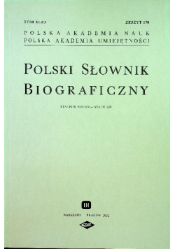 Polski słownik biograficzny Tom XLI/3 Zeszyt 170