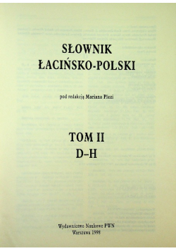 Słownik łacińsko polski tom II