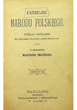 Dzieje narodu polskiego część 3 1898 r.