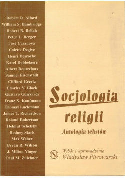 Socjologia religii Antologia tekstów