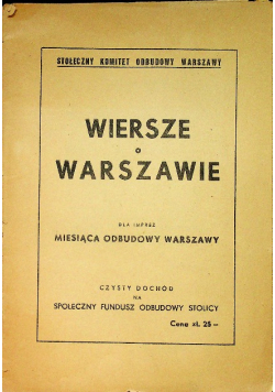 Wiersze o Warszawie