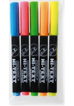 Zakreślacz FluoClip 7000 5 kol. w etui HI-TEXT
