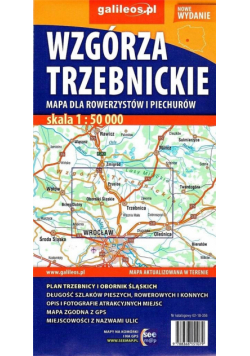 Mapa dla rowerzystów i piech. -Wzgórza Trzebnickie