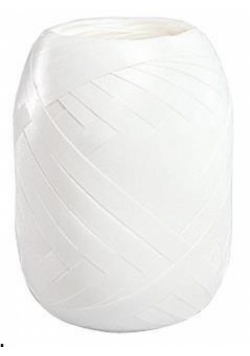 Wstążka kłębuszek 20m/5mm biała
